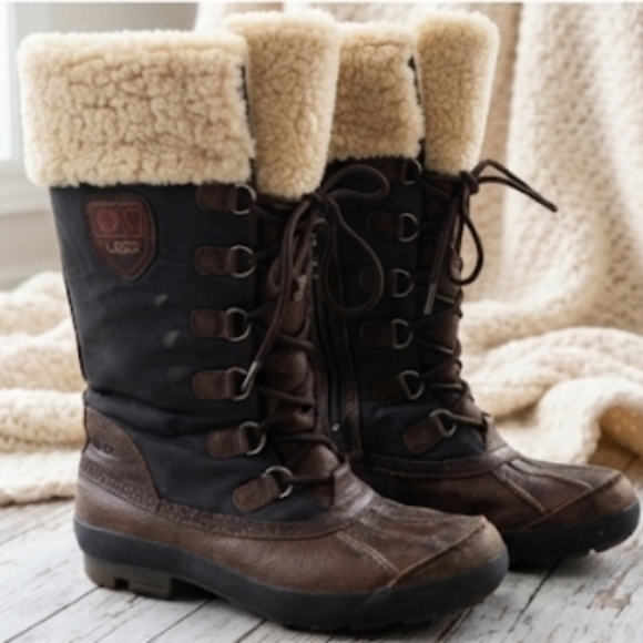 UGG Adirondack II Winter Boots Brown Leather Sheepskin Waterproof Size 7 - Picture 3 of 11